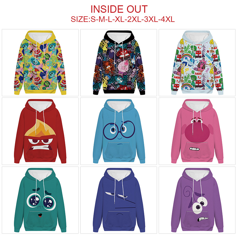 Inside out anime hoodie