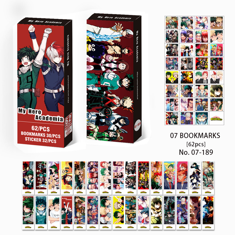 My Hero Academia anime bookmark 62pcs a set