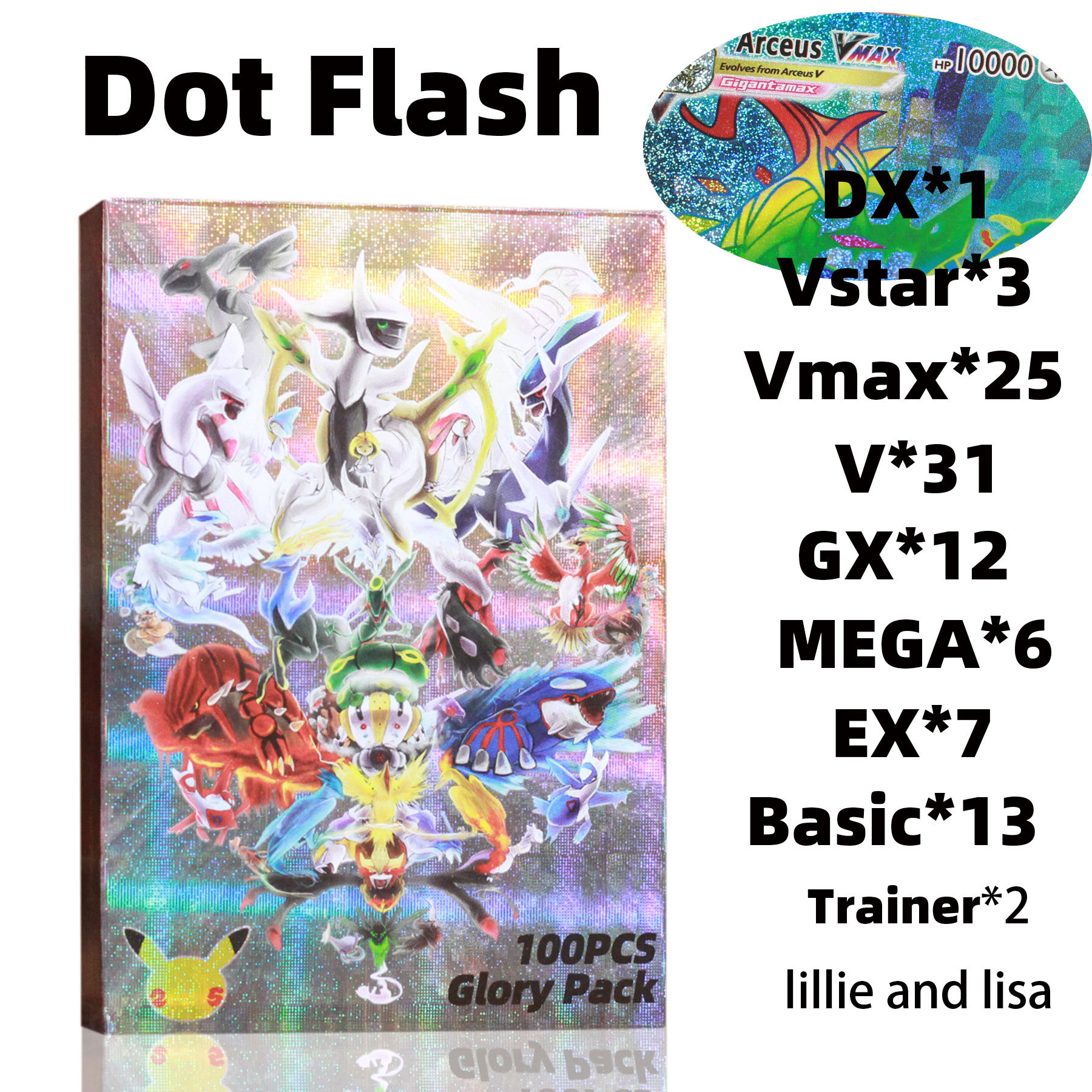Pokemon anime cards 100Pcs Glory Pack