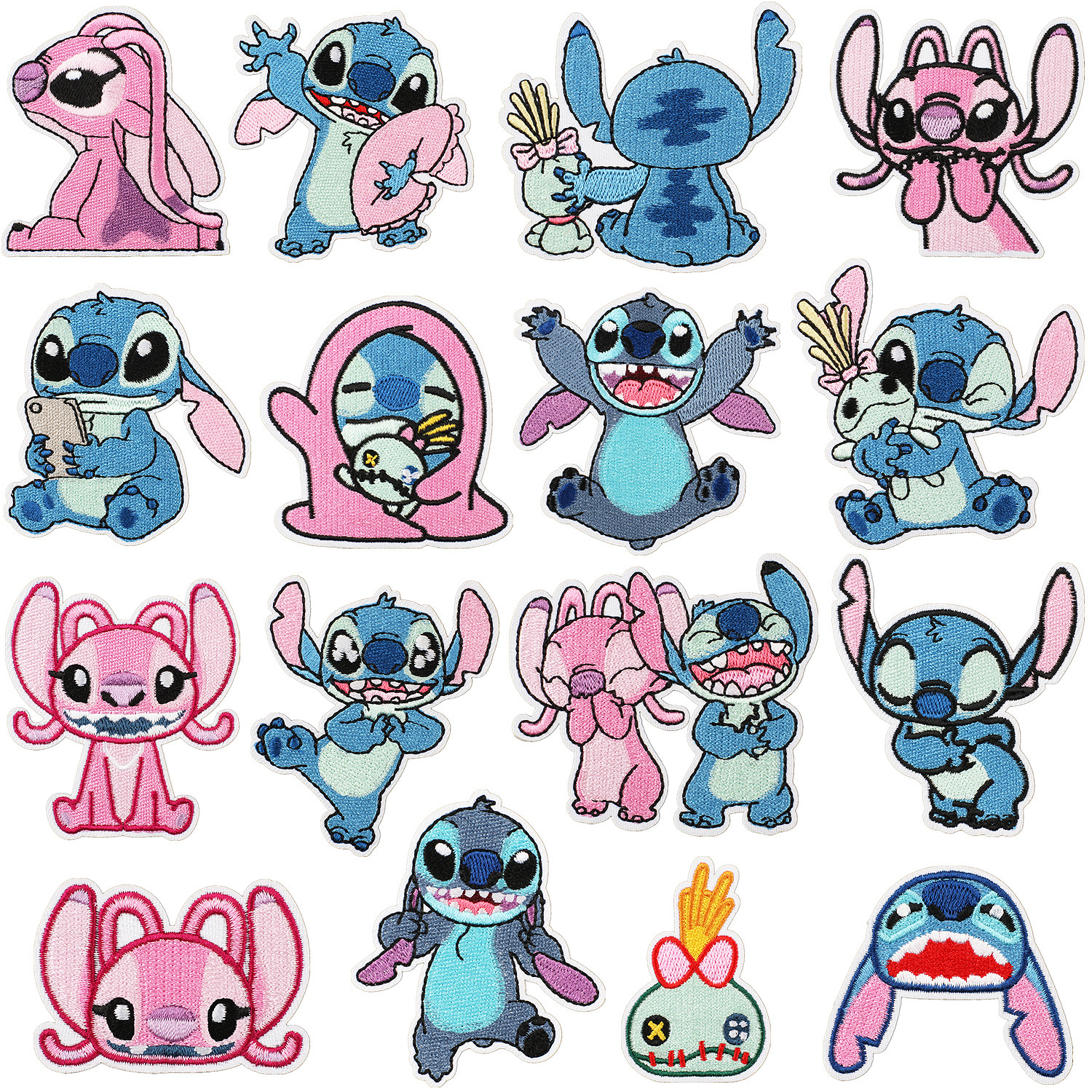 stitch anime embroidered fabric patch 10pcs a set
