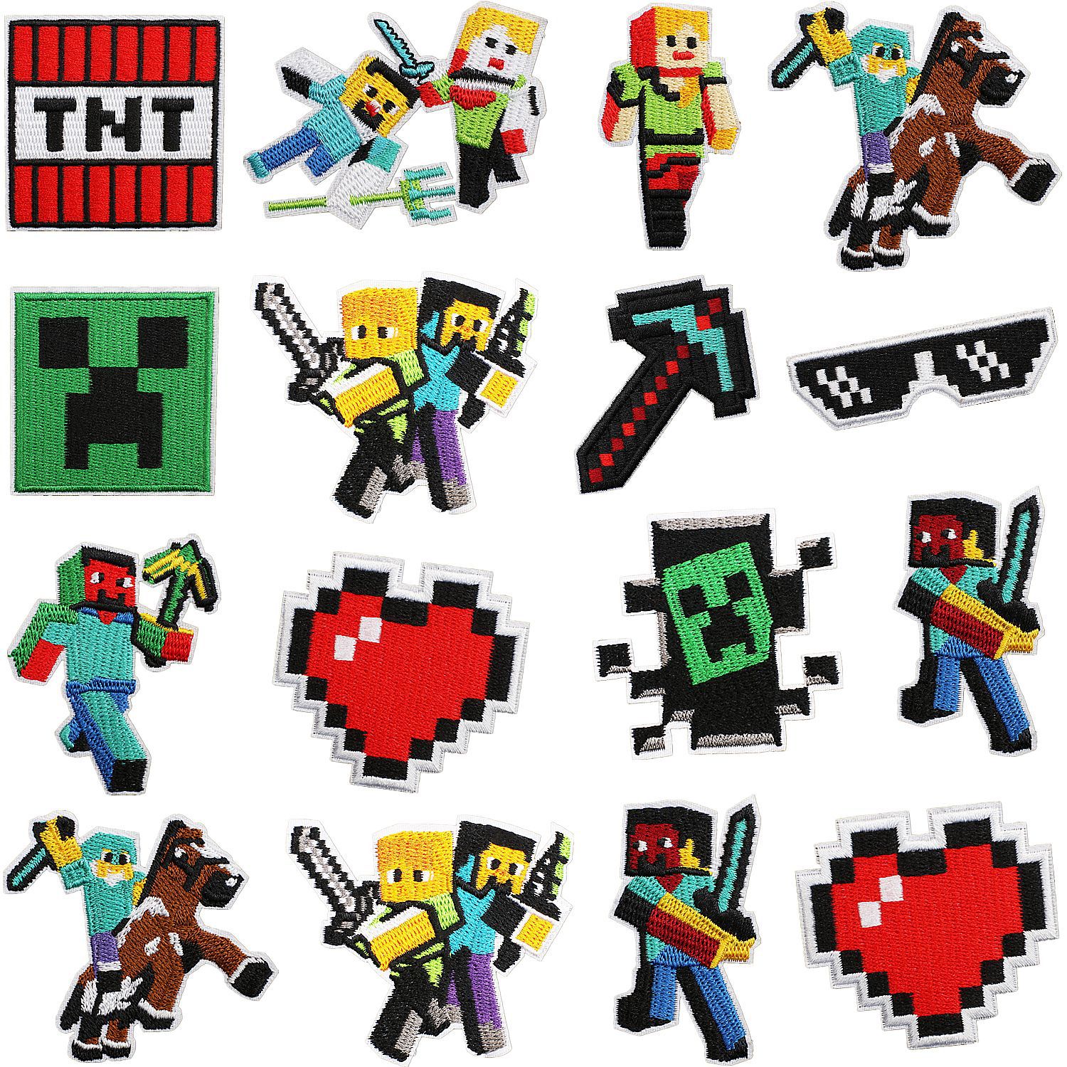 Minecraft anime embroidered fabric patch 10pcs a set