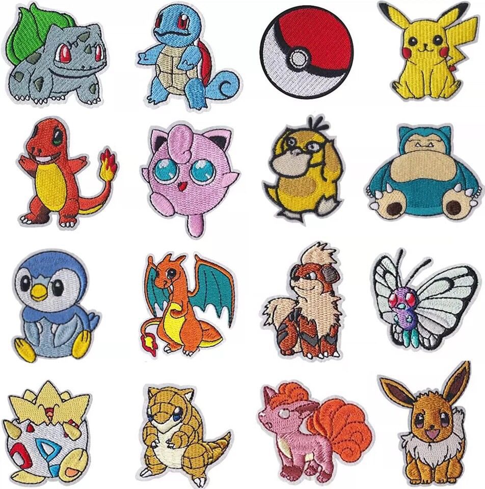 Pokemon anime embroidered fabric patch 10pcs a set