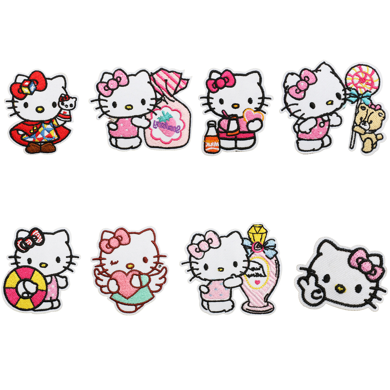 hello kitty anime embroidered fabric patch 10pcs a set