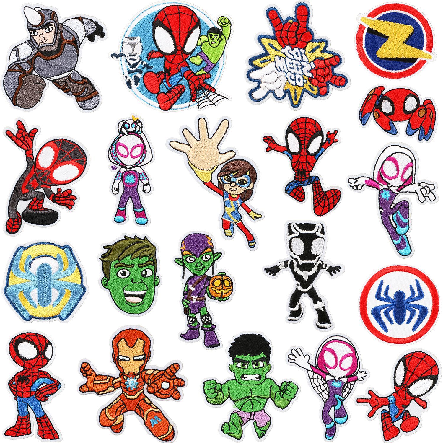 spider man anime embroidered fabric patch 10pcs a set