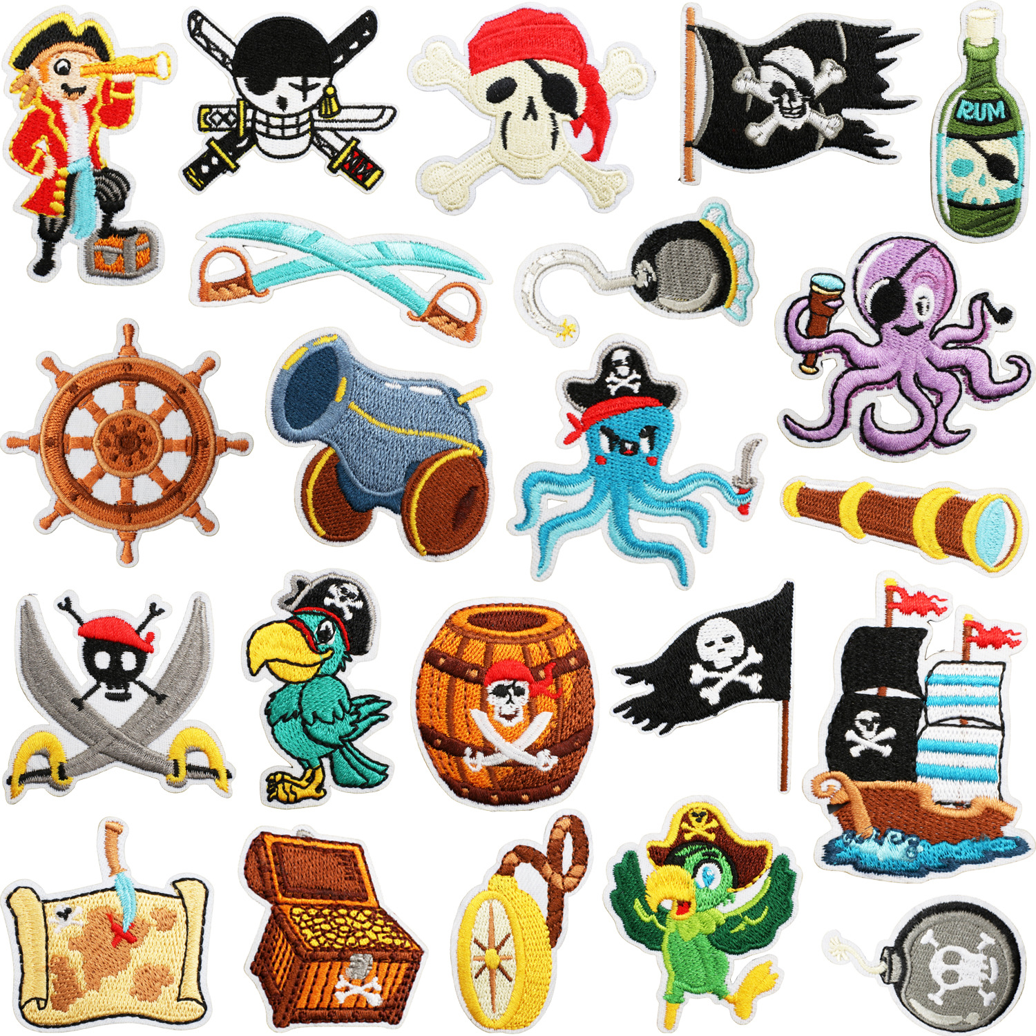 One Piece anime embroidered fabric patch 10pcs a set