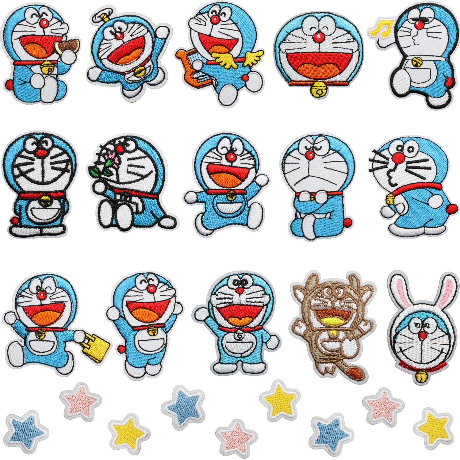 Doraemon anime embroidered fabric patch 10pcs a set