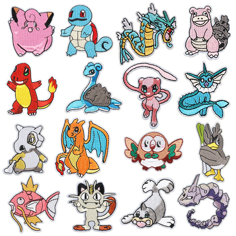 Pokemon anime embroidered fabric patch 10pcs a set