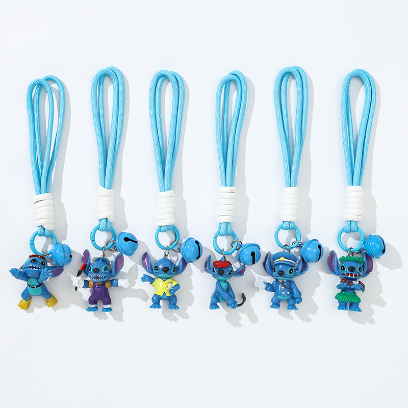 stitch anime keychain 6pcs a set