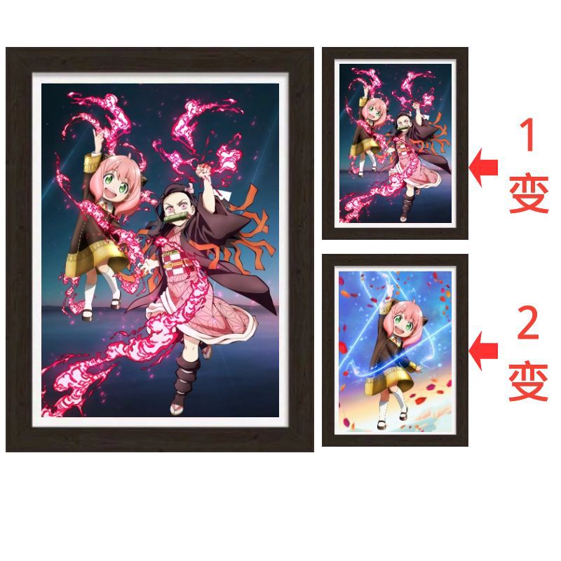 SPY×FAMILY anime 3d poster painting with frame