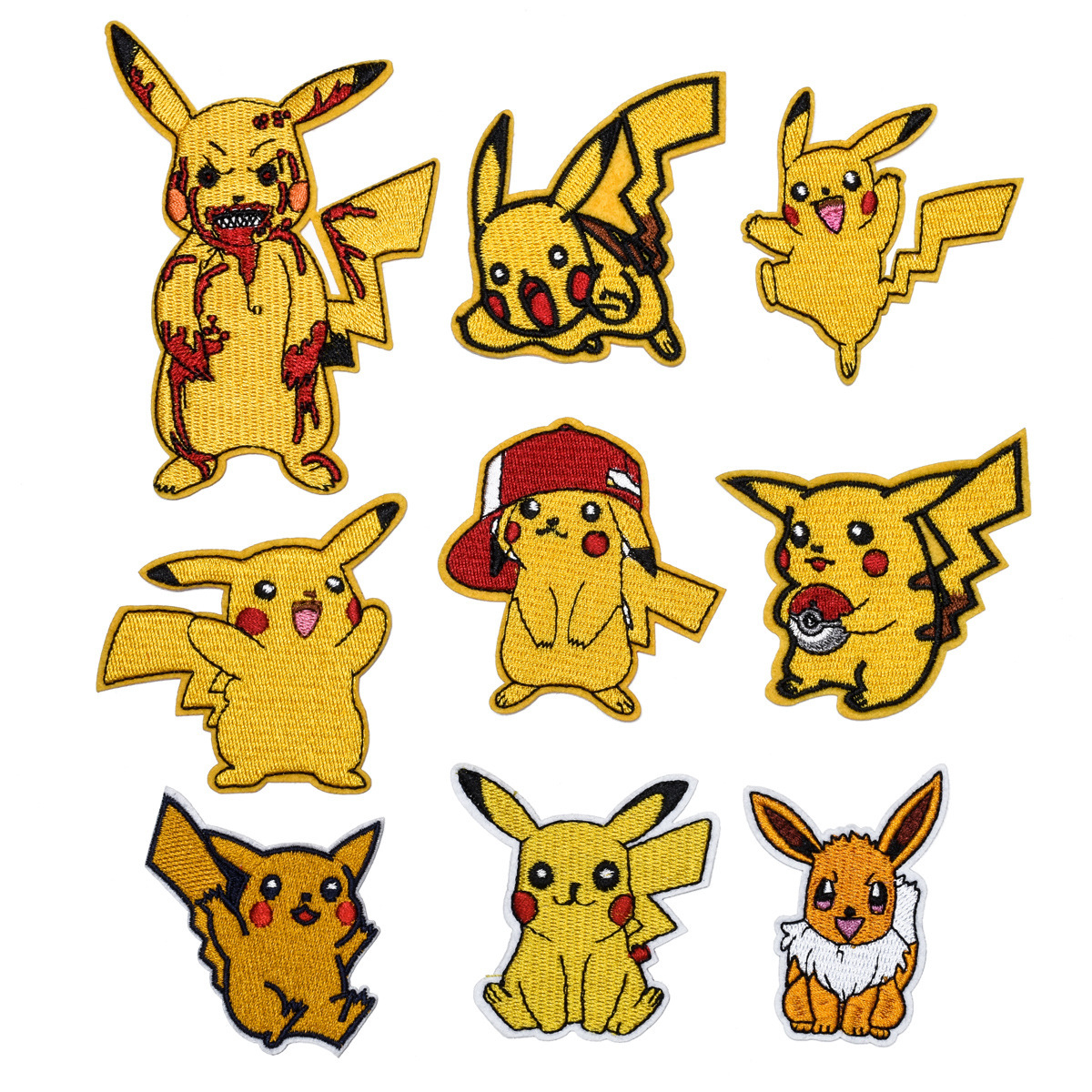 Pokemon anime embroidered fabric patch 10pcs a set
