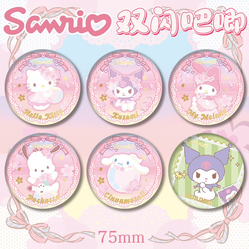 Kuromi anime pin 75mm