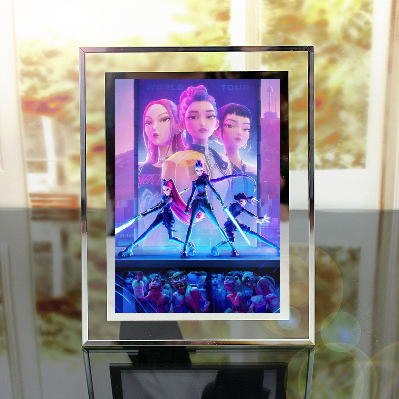 Kpop demon hunters anime crystal photo frame