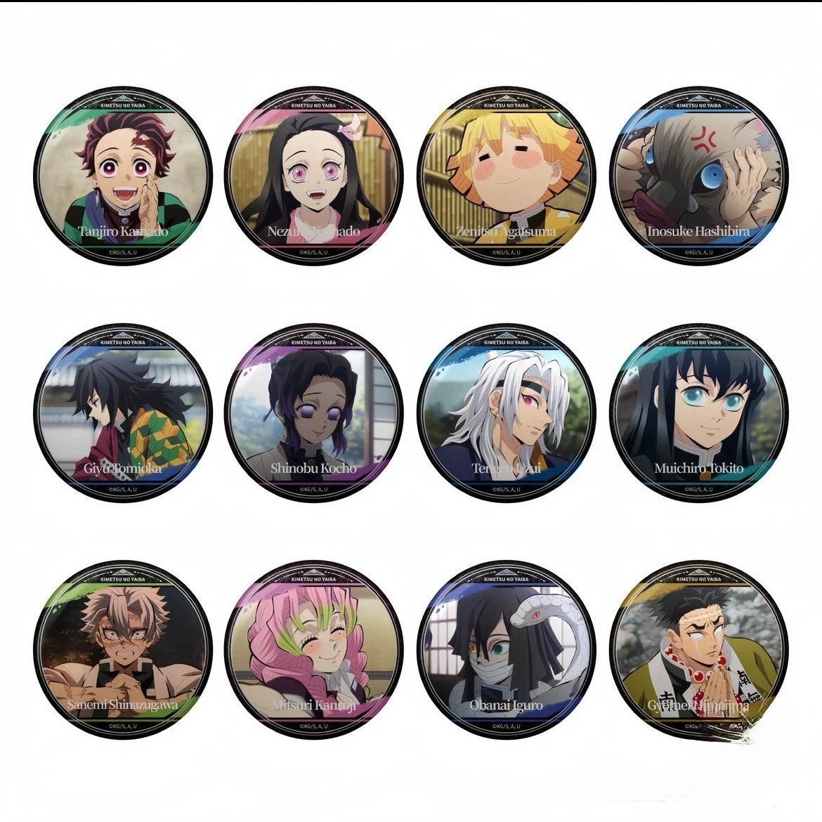 Demon slayer kimets anime pin 12 pcs a set