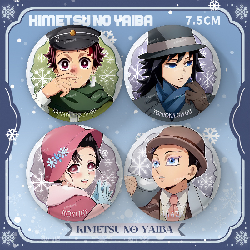 Demon slayer kimets anime pin 75mm