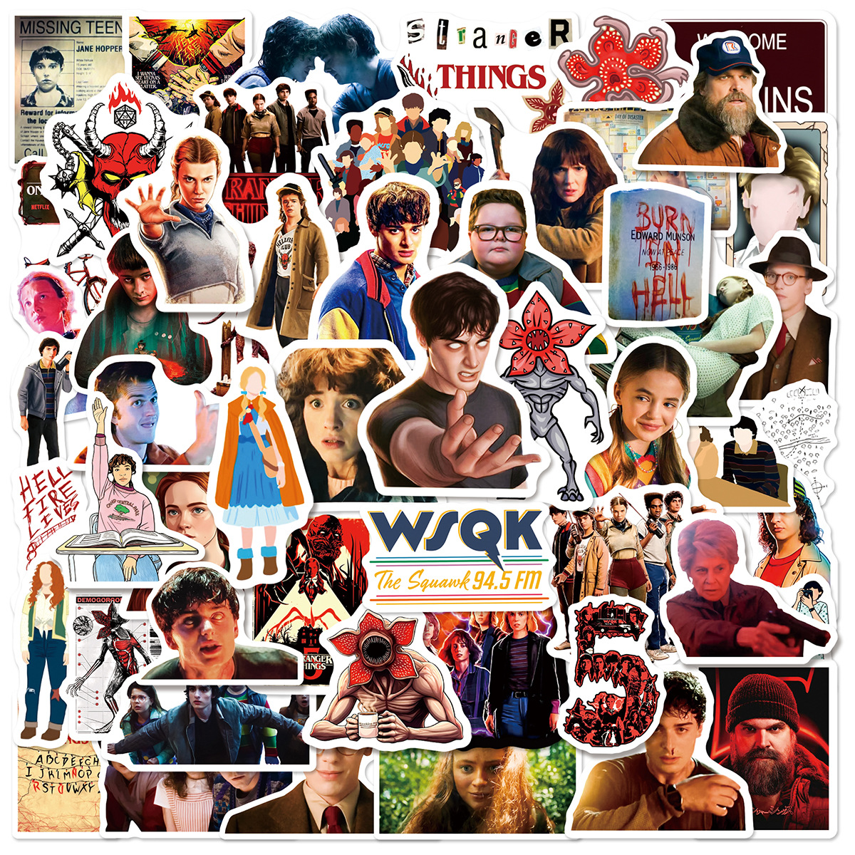 Stranger Things anime waterproof stickers 54pcs a set
