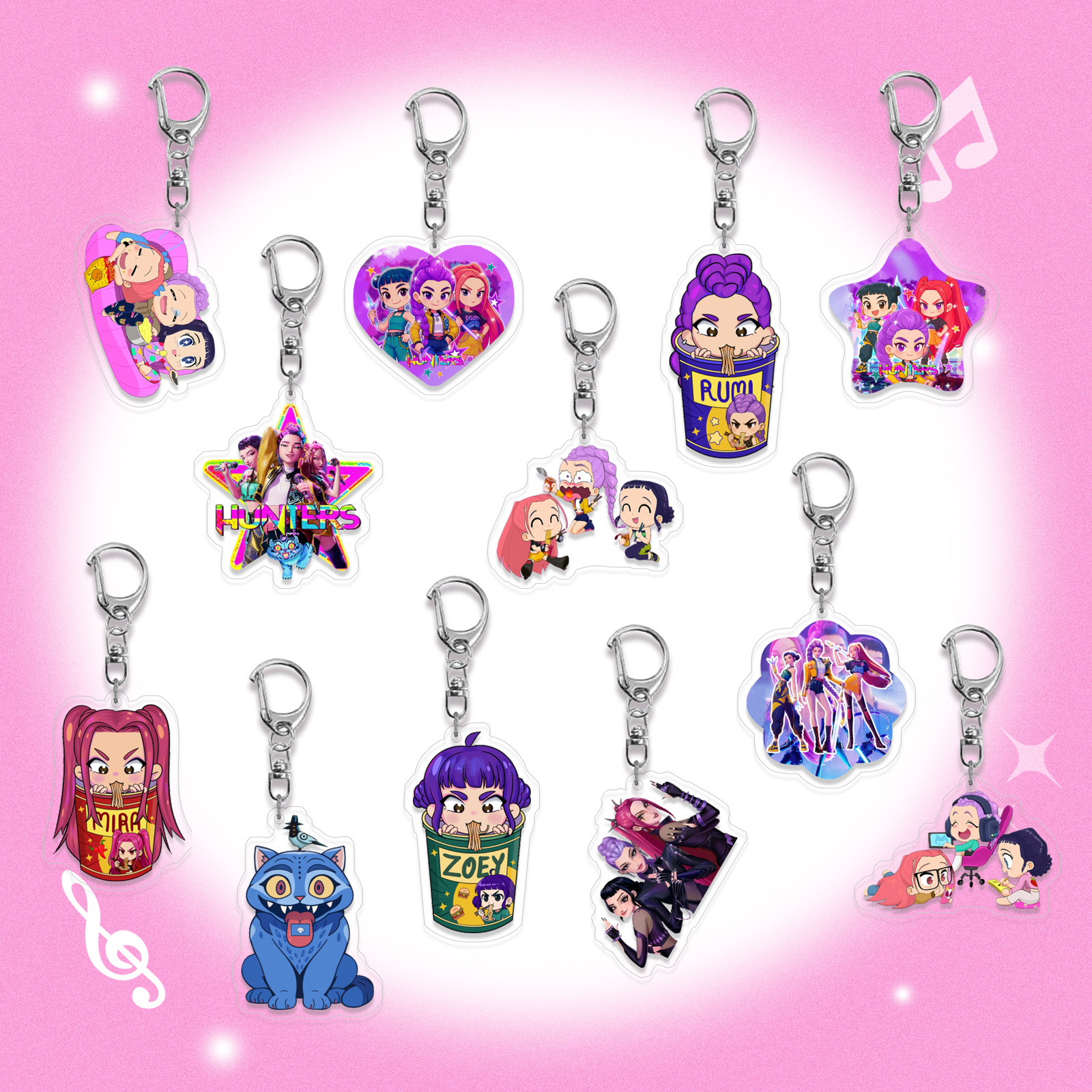 Kpop demon hunters anime keychain