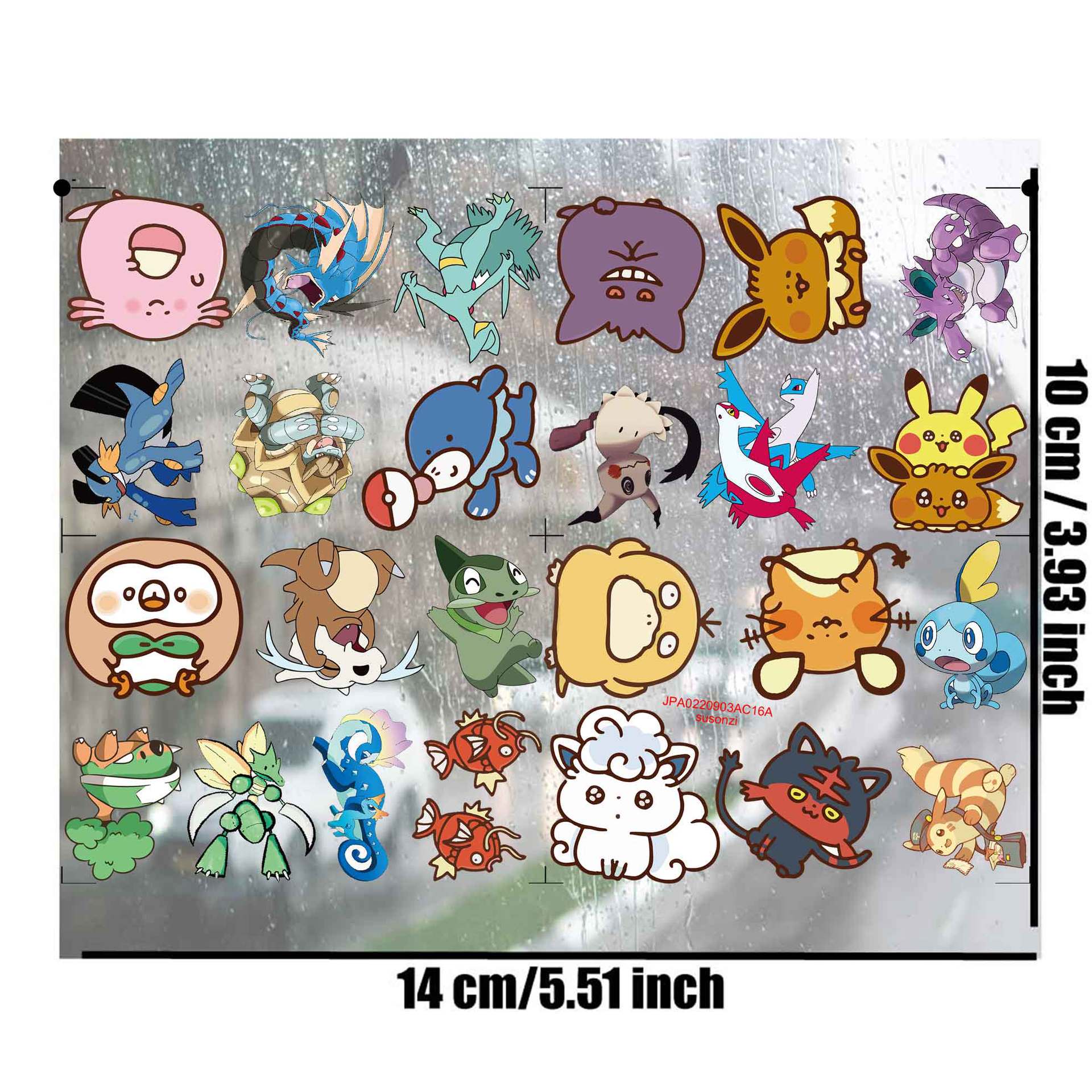 Pokemon anime 3D waterproof sticker