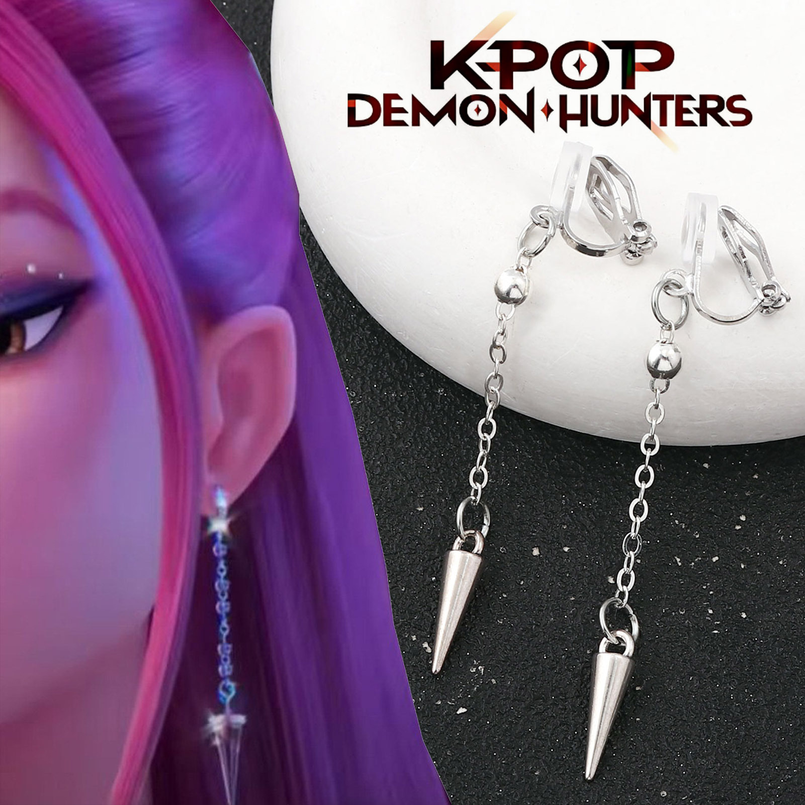 Kpop demon hunters anime earrings