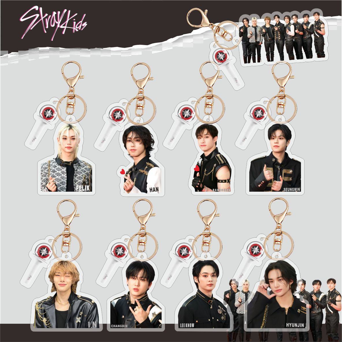 Straykids anime keychain
