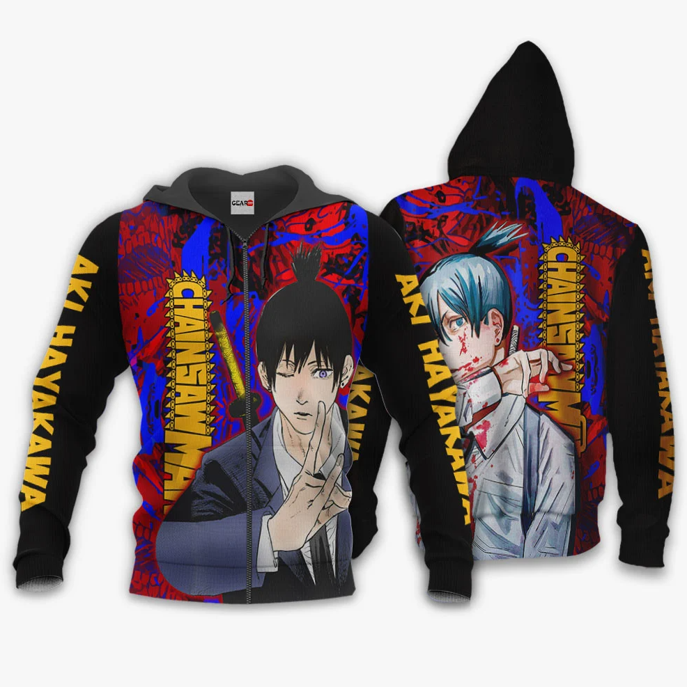 chainsaw man anime hoodie