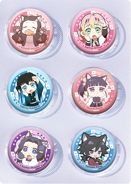 Demon slayer kimets anime pin 6pcs a set 25mm