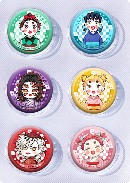 Demon slayer kimets anime pin 6pcs a set 25mm