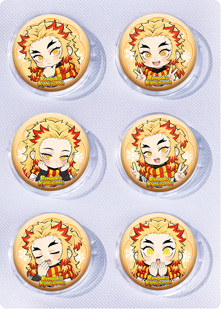 Demon slayer kimets anime pin 6pcs a set 25mm