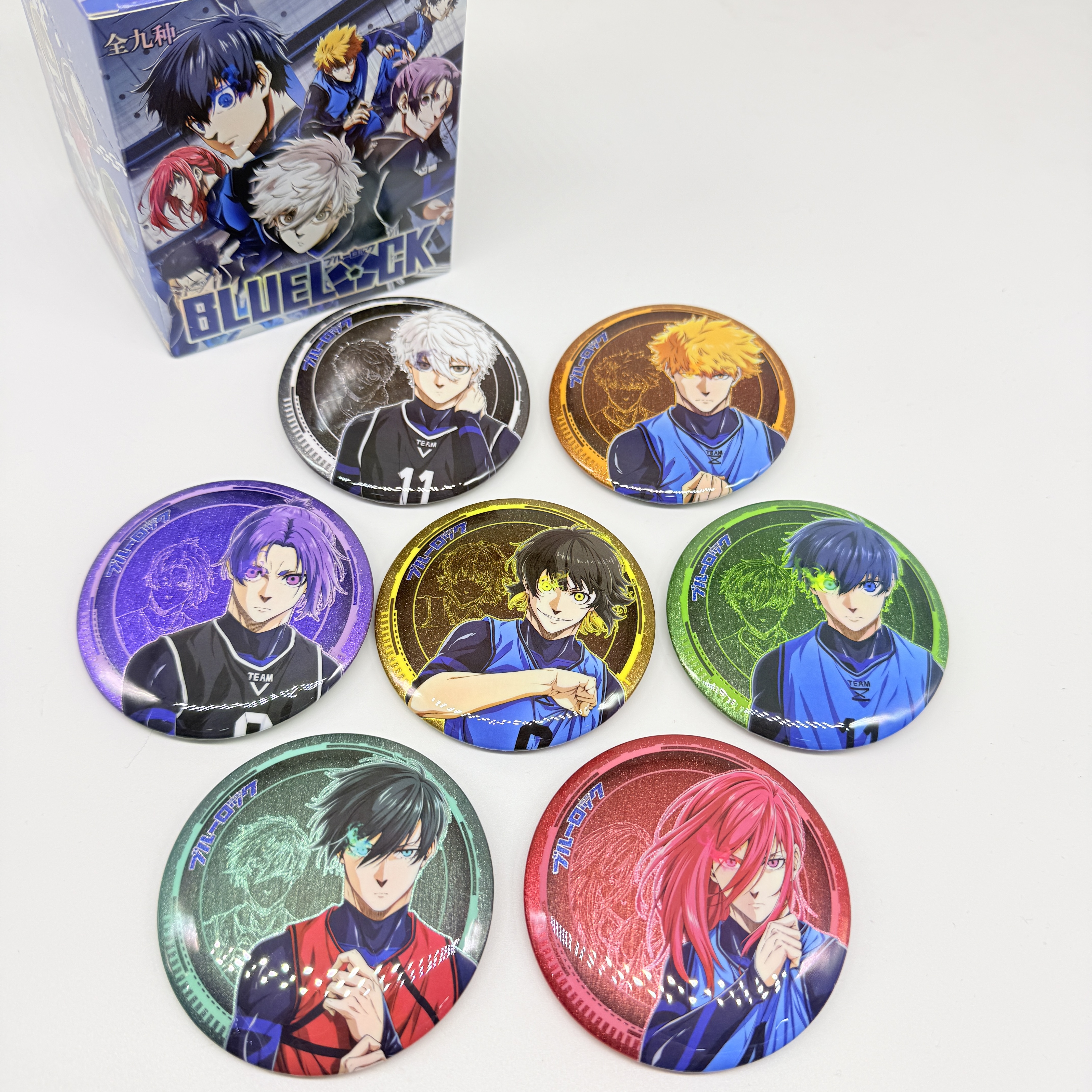 Blue Lock anime pin 9pcs a set 75mm