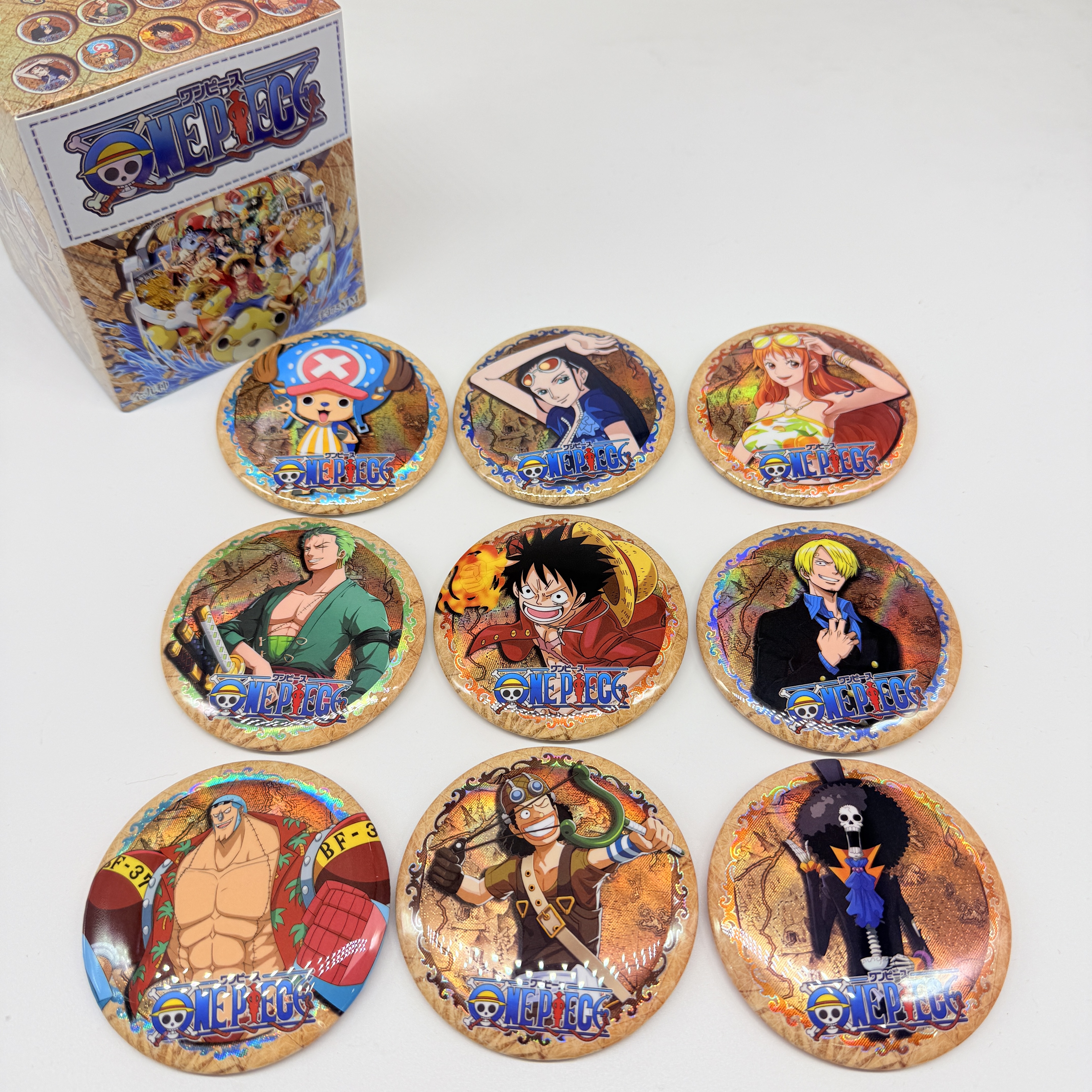 One Piece anime pin 9pcs a set 75mm