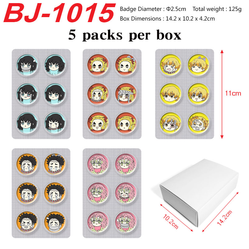 Demon slayer kimets anime pin set
