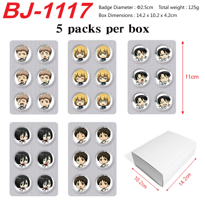 Attack on Titan anime pin set