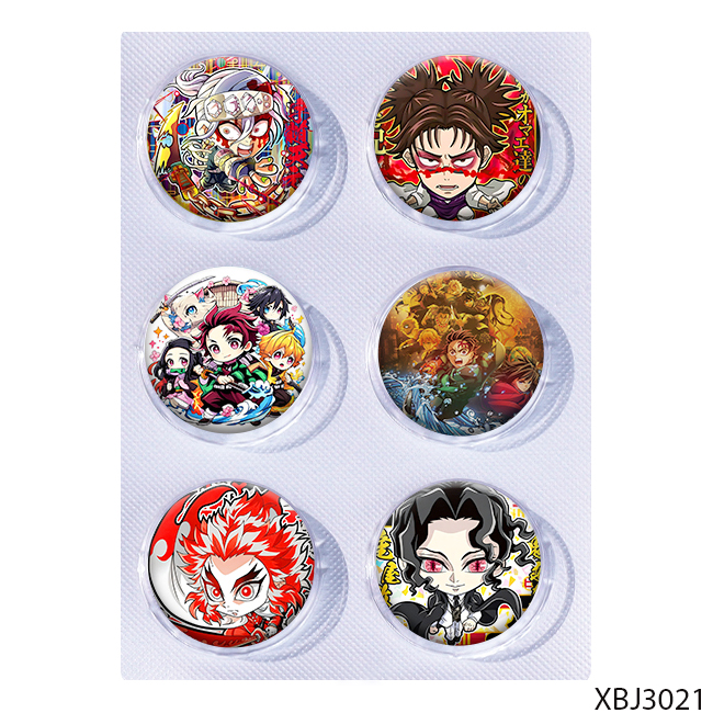 Demon slayer kimets anime pin 6pcs a set 25mm