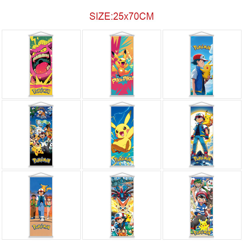 pokemon anime wallscroll 25*70cm price for 5 pcs