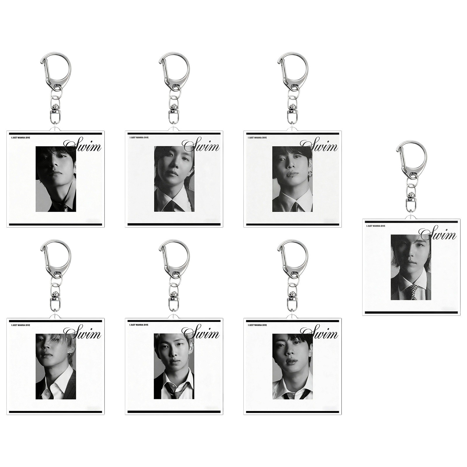 BTS anime keychain