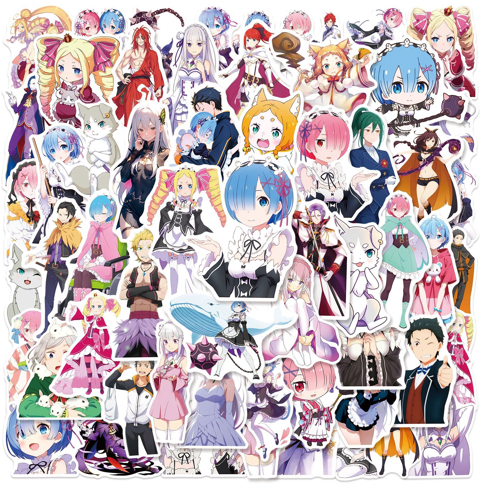 Re Zero Kara Hajimeru Isekai Seikatsu anime waterproof stickers 50pcs a set