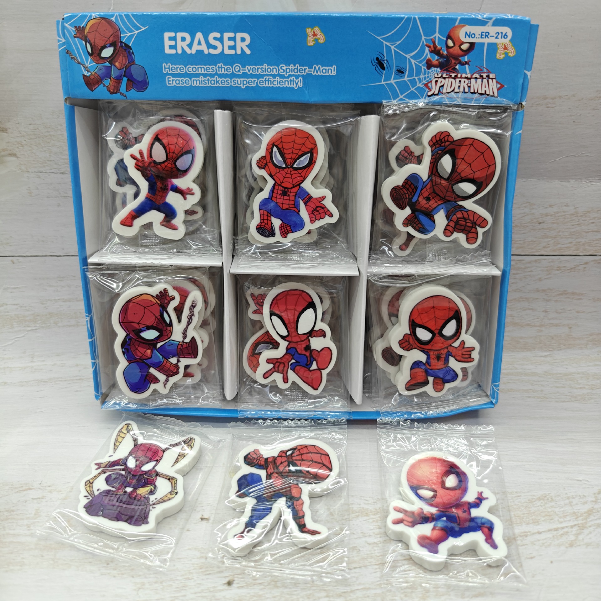 spider man anime eraser 36pcs a set