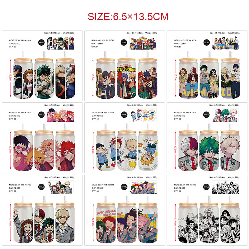 My Hero Academia anime glass cup 350ml