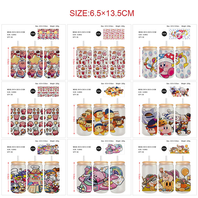 Kirby anime glass cup 350ml