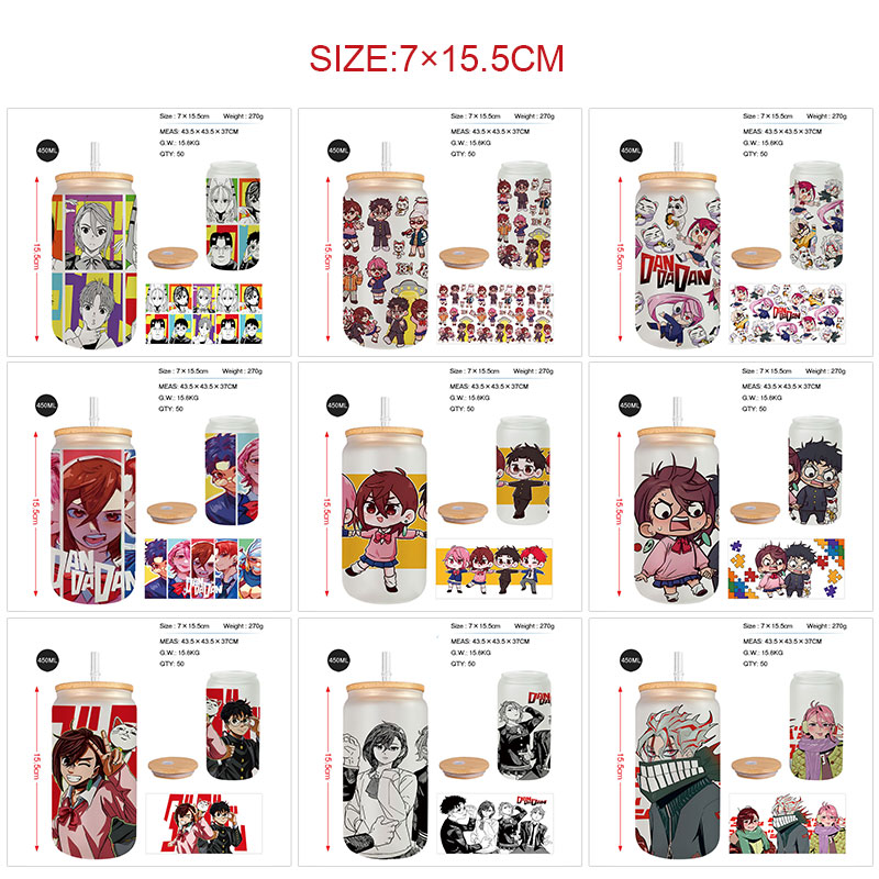 Dandadan anime glass cup 450ml