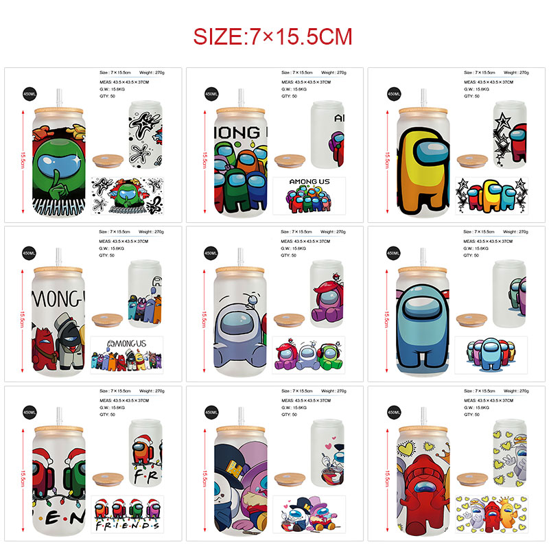 Among Us anime glass cup 450ml