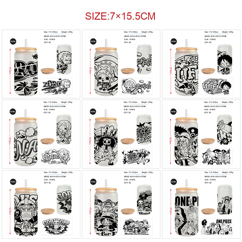 One Piece anime glass cup 450ml