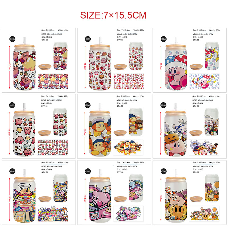 Kirby anime glass cup 450ml