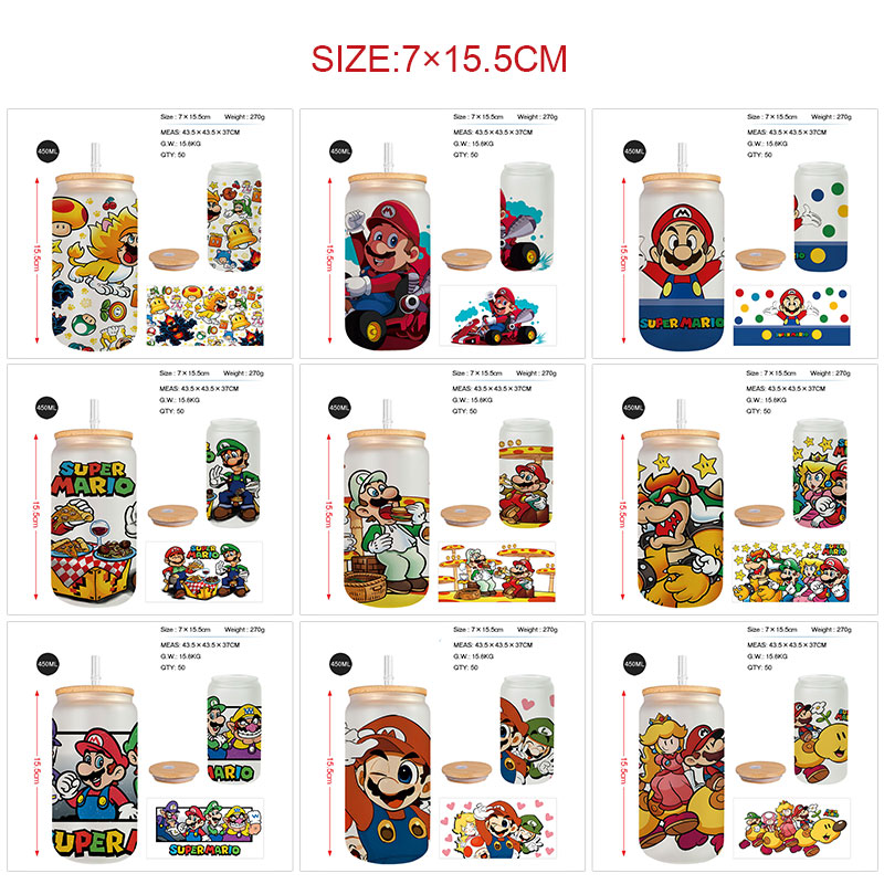 Super Mario anime glass cup 450ml