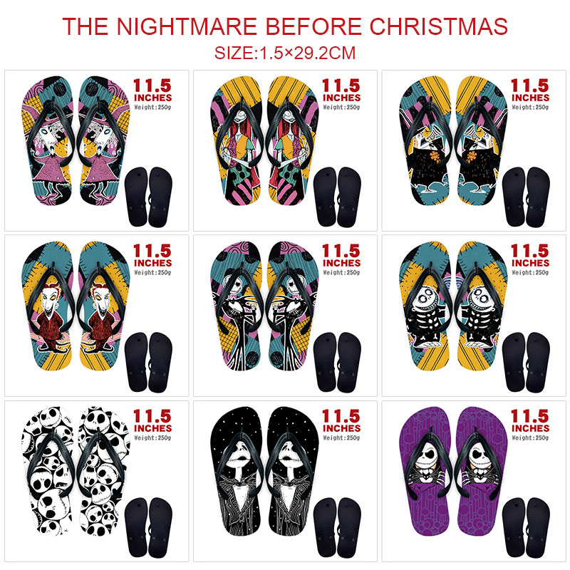 The nightmare before christmas anime flip flops shoes slippers a pair