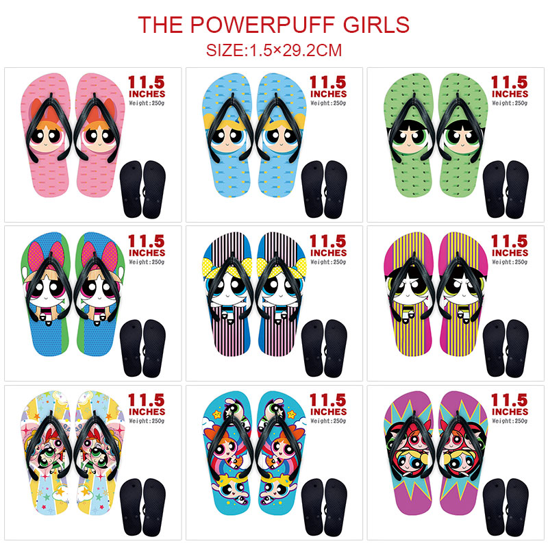 The Powerpuff Girls anime flip flops shoes slippers a pair