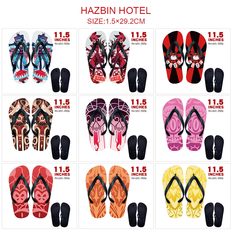 Hazbin hotel anime flip flops shoes slippers a pair
