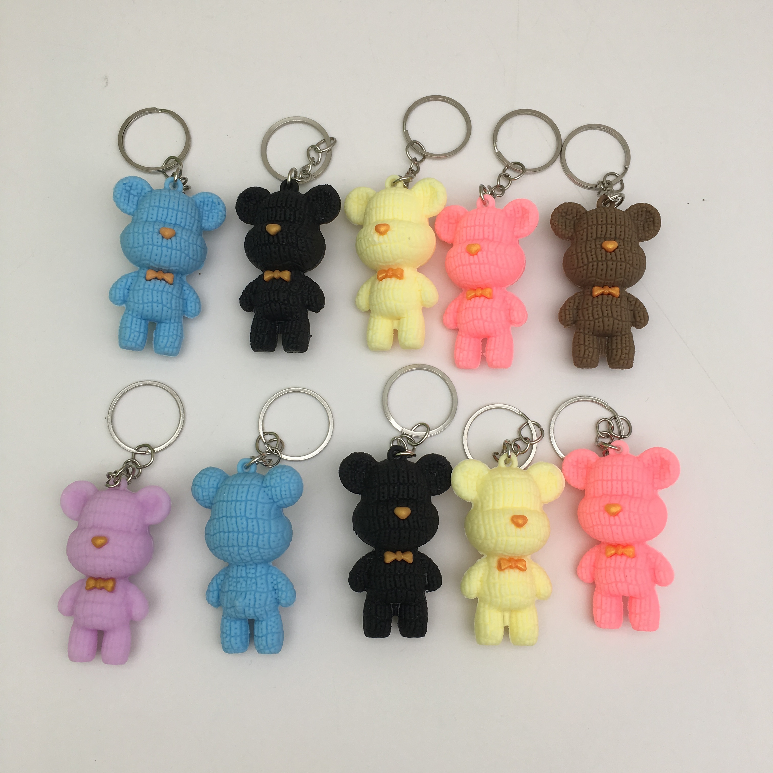 Colorful bear keychain 10pcs a set