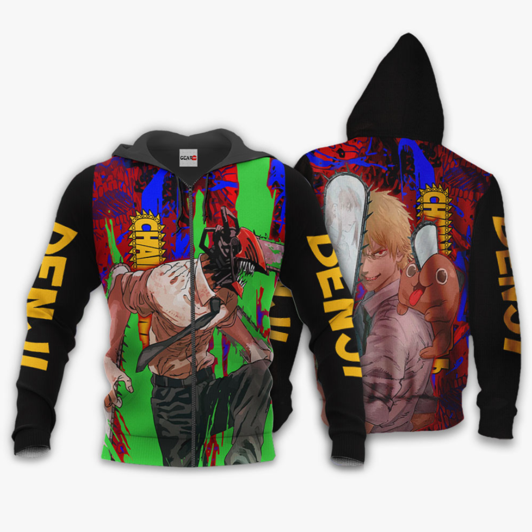 chainsaw man anime hoodie