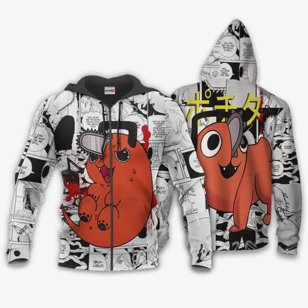 chainsaw man anime hoodie
