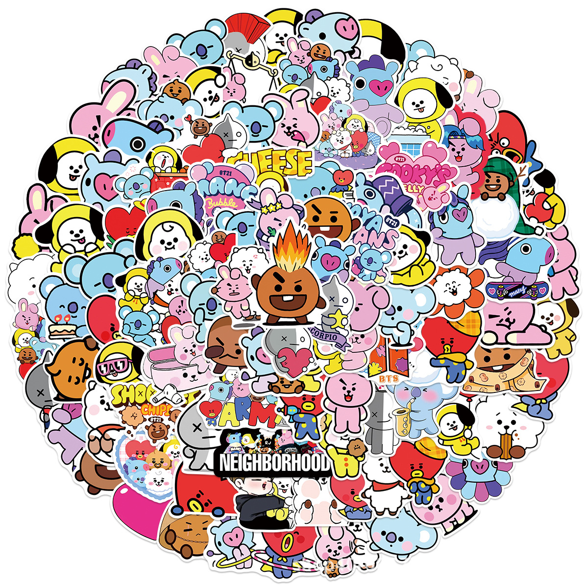BTS anime stickers 61pcs a set
